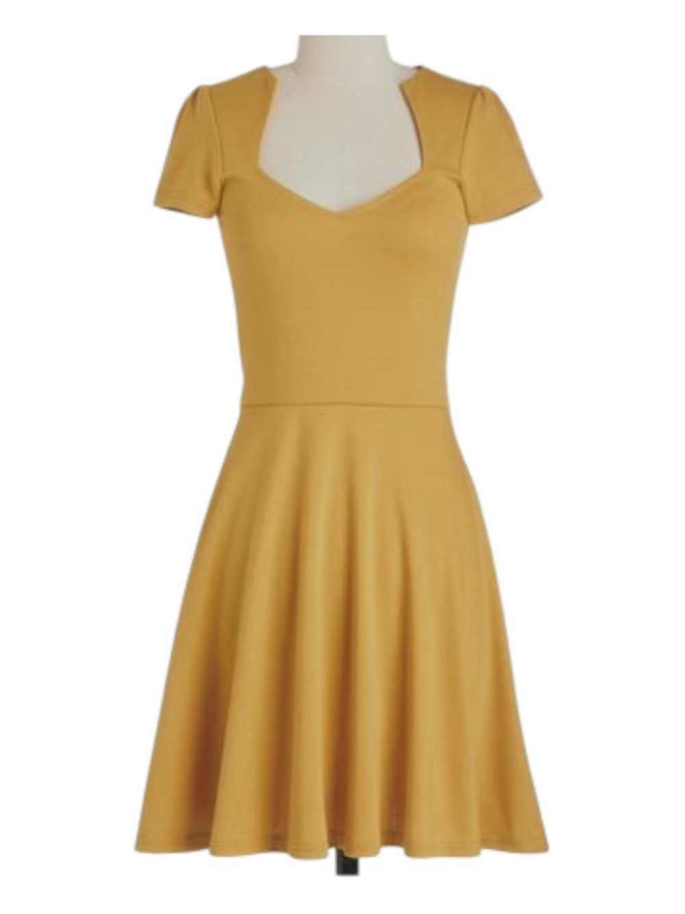 Rock Steady Dress Small Mustard Yellow Fit Flare